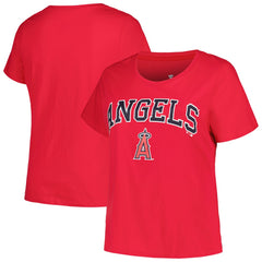 Los Angeles Angels Profile Women's Plus Size Arch Logo T-Shirt - Red - MLB on Sale