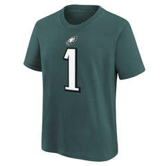 Nike Jalen Hurts Philadelphia Eagles Youth Player Name & Number T-Shirt Midnight Green