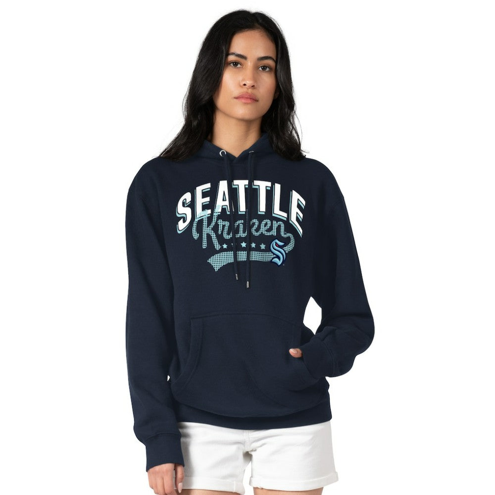 Seattle Kraken G-III 4Her by Carl Banks Women's Filigree Logo Pullover Hoodie – Deep Sea Blue - NHL 200553657