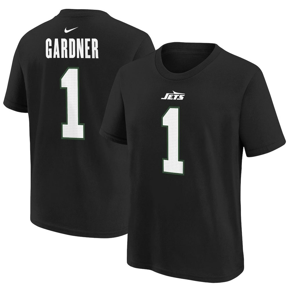 Nike Ahmad Sauce Gardner New York Jets Youth Player Name & Number T-Shirt Black