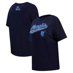 Memphis Grizzlies Pro Standard Women's Script Boyfriend T-Shirt Navy