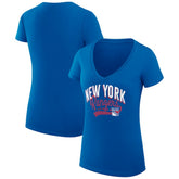 New York Rangers G-III 4Her by Carl Banks Women's Super-Slim Fit Lightweight Filigree Logo V-Neck T-Shirt – Blue - NHL 200559489