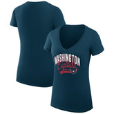 Washington Capitals G-III 4Her by Carl Banks Women's Super-Slim Fit Lightweight Filigree Logo V-Neck T-Shirt – Navy - NHL 200559501