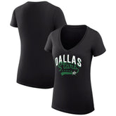 Dallas Stars G-III 4Her by Carl Banks Women's Super-Slim Fit Lightweight Filigree Logo V-Neck T-Shirt – Black - NHL 200559508