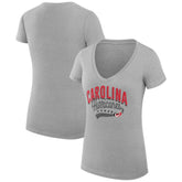Carolina Hurricanes G-III 4Her by Carl Banks Women's Super-Slim Fit Lightweight Filigree Logo V-Neck T-Shirt – Gray - NHL 200559524