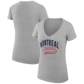 Montreal Canadiens G-III 4Her by Carl Banks Women's Super-Slim Fit Lightweight Filigree Logo V-Neck T-Shirt – Gray - NHL 200559534