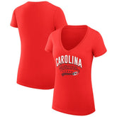 Carolina Hurricanes G-III 4Her by Carl Banks Women's Super-Slim Fit Lightweight Filigree Logo V-Neck T-Shirt – Red - NHL 200559544