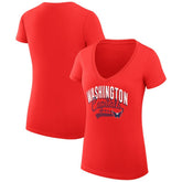Washington Capitals G-III 4Her by Carl Banks Women's Super-Slim Fit Lightweight Filigree Logo V-Neck T-Shirt – Red - NHL 200559561