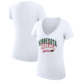 Minnesota Wild G-III 4Her by Carl Banks Women's Super-Slim Fit Lightweight Filigree Logo V-Neck T-Shirt – White - NHL 200559575