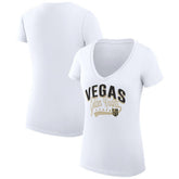 Vegas Golden Knights G-III 4Her by Carl Banks Women's Super-Slim Fit Lightweight Filigree Logo V-Neck T-Shirt – White - NHL 200559591