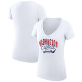 Washington Capitals G-III 4Her by Carl Banks Women's Super-Slim Fit Lightweight Filigree Logo V-Neck T-Shirt – White - NHL 200559592
