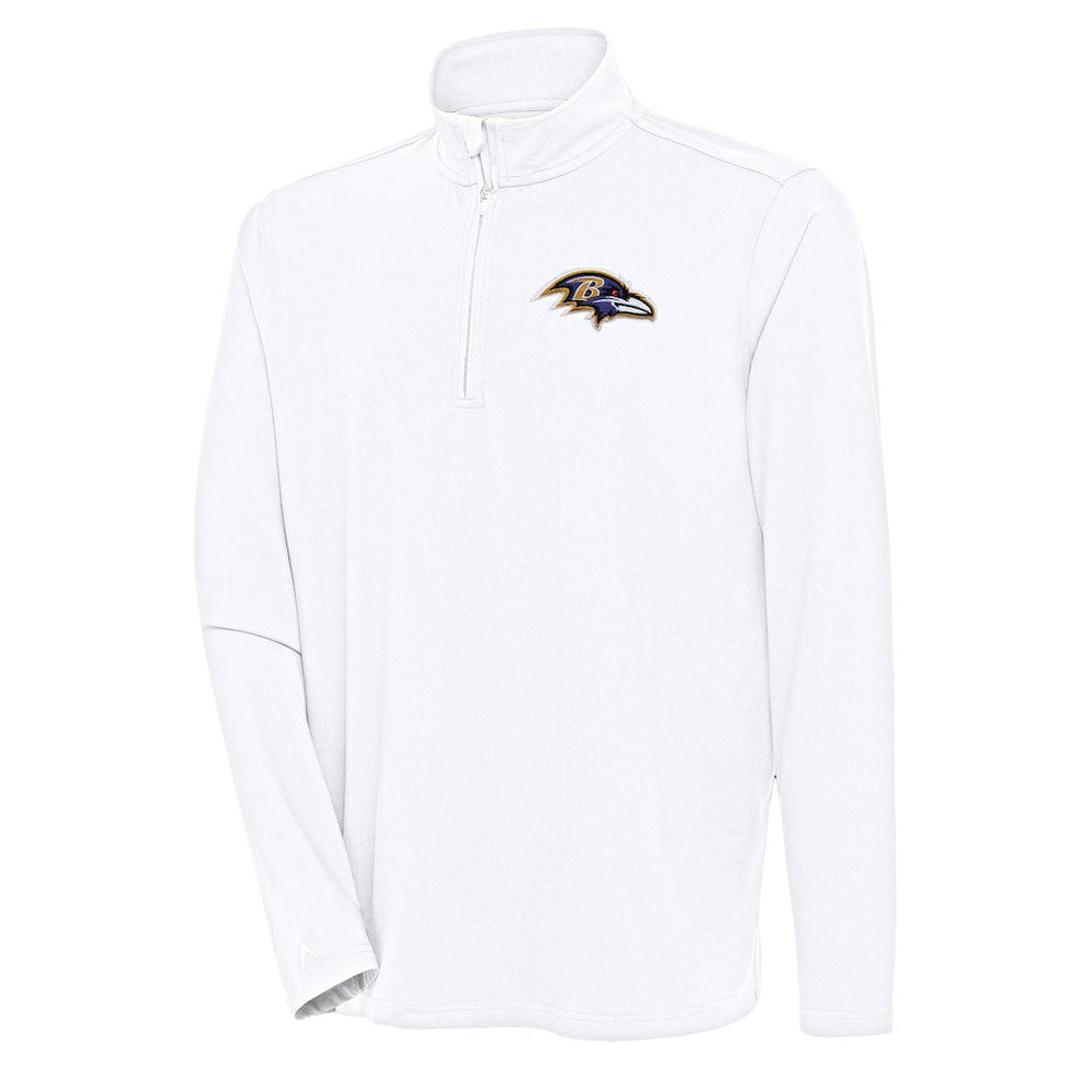 Baltimore Ravens Antigua Hunk Quarter-Zip Pullover Top White