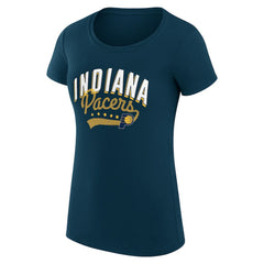 Indiana Pacers G-III 4Her by Carl Banks Women's Super-Slim Fit Lightweight Filigree Logo T-Shirt - Navy