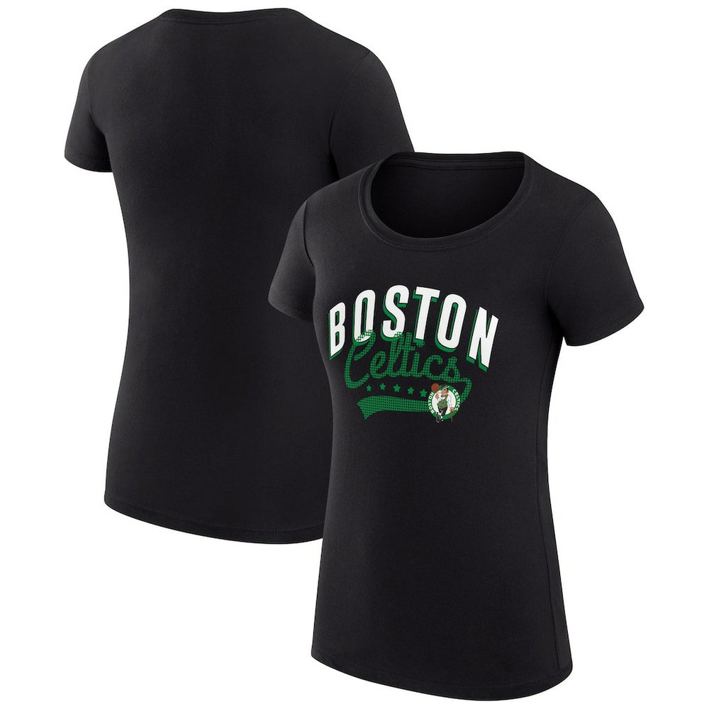 Boston Celtics G-III 4Her by Carl Banks Women's Super-Slim Fit Lightweight Filigree Logo T-Shirt - Black