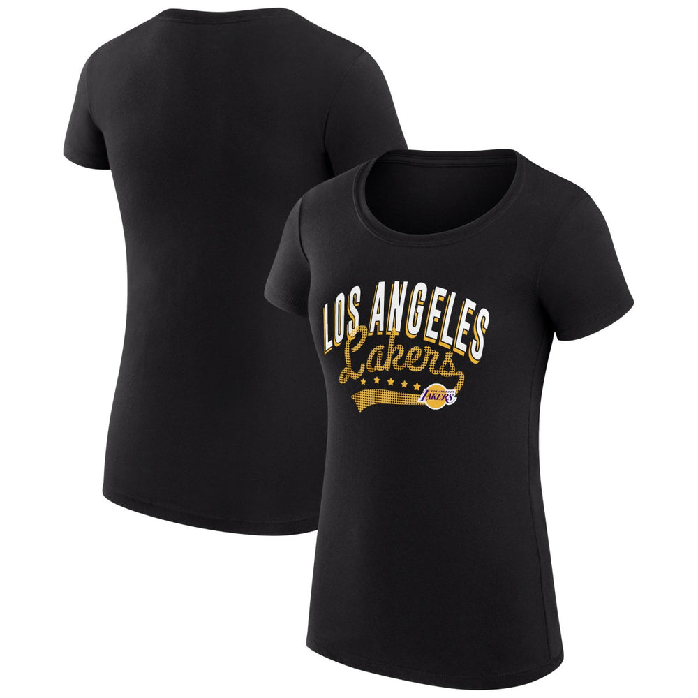 Los Angeles Lakers G-III 4Her by Carl Banks Women's Super-Slim Fit Lightweight Filigree Logo T-Shirt - Black