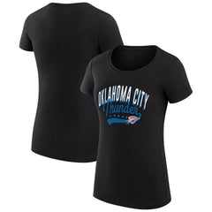 Oklahoma City Thunder G-III 4Her by Carl Banks Women's Super-Slim Fit Lightweight Filigree Logo T-Shirt - Black