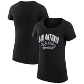 San Antonio Spurs G-III 4Her by Carl Banks Women's Super-Slim Fit Lightweight Filigree Logo T-Shirt - Black