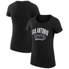 San Antonio Spurs G-III 4Her by Carl Banks Women's Super-Slim Fit Lightweight Filigree Logo T-Shirt - Black