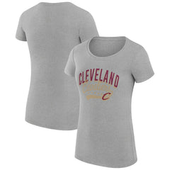 Cleveland Cavaliers G-III 4Her by Carl Banks Women's Super-Slim Fit Lightweight Filigree Logo T-Shirt - Heather Gray