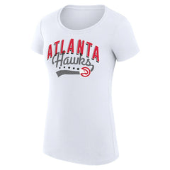 Atlanta Hawks G-III 4Her by Carl Banks Women's Super-Slim Fit Lightweight Filigree Logo T-Shirt - White