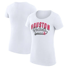 Houston Rockets G-III 4Her by Carl Banks Women's Super-Slim Fit Lightweight Filigree Logo T-Shirt - White