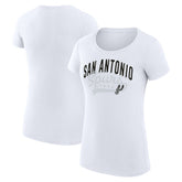 San Antonio Spurs G-III 4Her by Carl Banks Women's Super-Slim Fit Lightweight Filigree Logo T-Shirt - White