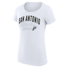 San Antonio Spurs G-III 4Her by Carl Banks Women's Super-Slim Fit Lightweight Filigree Logo T-Shirt - White