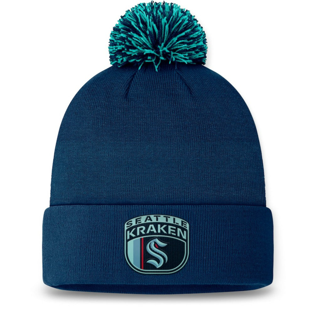Seattle Kraken Fanatics 2024 NHL Draft Cuffed Knit Hat with Pom - Deep Sea Blue - NHL 200562119