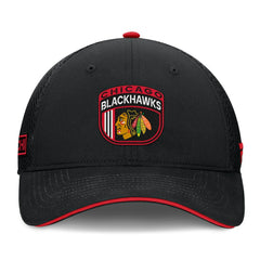 Chicago Blackhawks Fanatics 2024 NHL Draft On Stage Trucker Adjustable Hat - Black - NHL 200562163