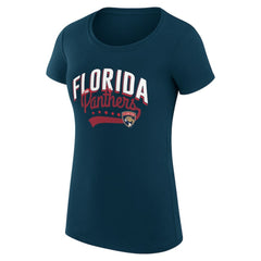Florida Panthers G-III 4Her by Carl Banks Women's Super-Slim Fit Lightweight Filigree Logo T-Shirt – Navy - NHL 200563448