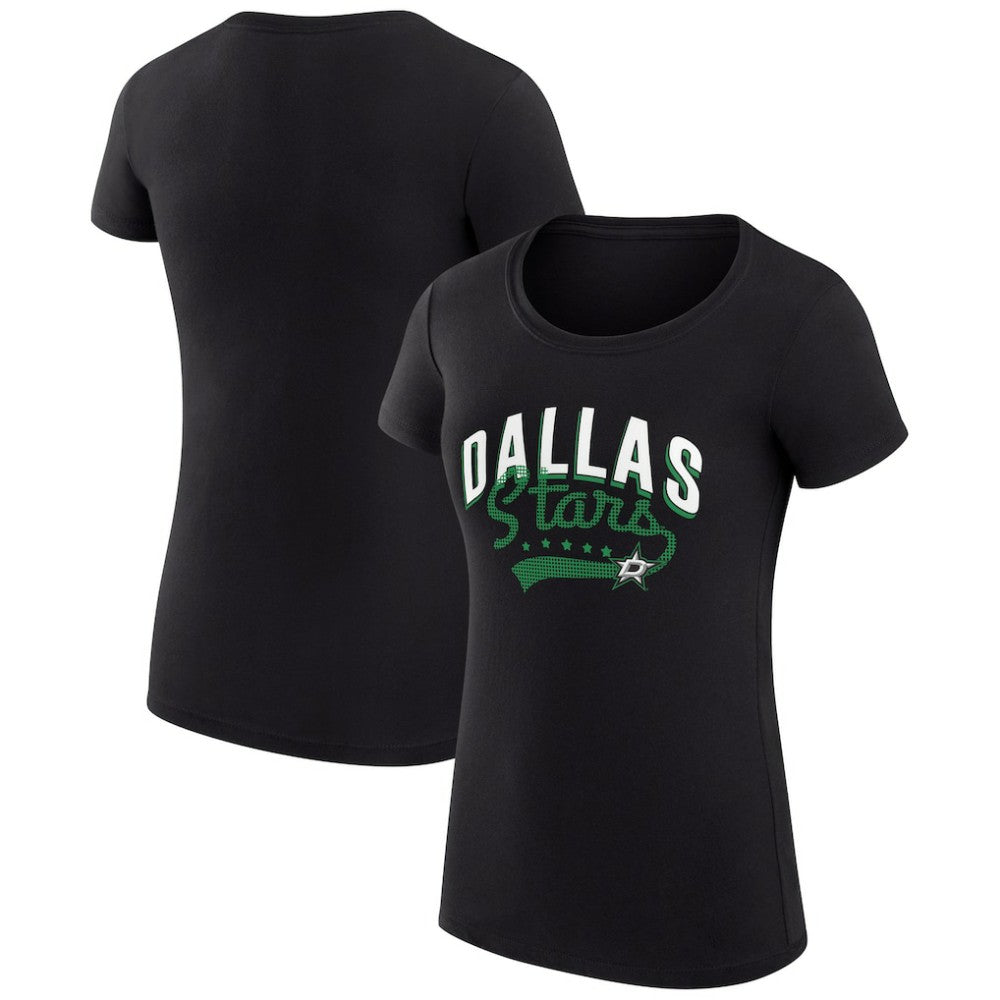 Dallas Stars G-III 4Her by Carl Banks Women's Super-Slim Fit Lightweight Filigree Logo T-Shirt – Black - NHL 200563477