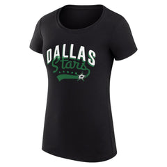 Dallas Stars G-III 4Her by Carl Banks Women's Super-Slim Fit Lightweight Filigree Logo T-Shirt – Black - NHL 200563477