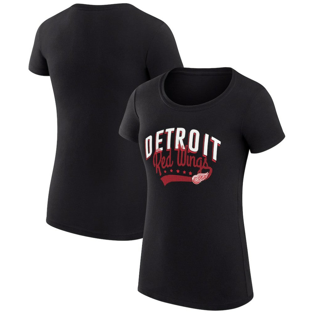 Detroit Red Wings G-III 4Her by Carl Banks Women's Super-Slim Fit Lightweight Filigree Logo T-Shirt – Black - NHL 200563478