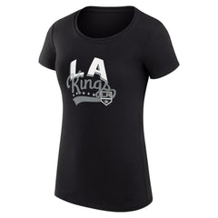 Los Angeles Kings G-III 4Her by Carl Banks Women's Super-Slim Fit Lightweight Filigree Logo T-Shirt – Black - NHL 200563479