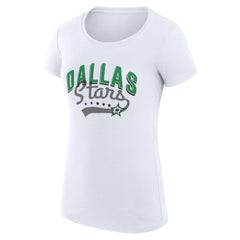Dallas Stars G-III 4Her by Carl Banks Women's Super-Slim Fit Lightweight Filigree Logo T-Shirt – White - NHL 200563497