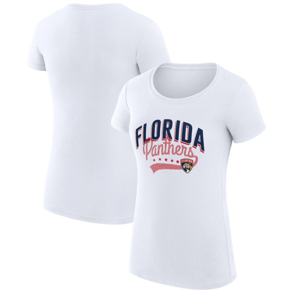 Florida Panthers G-III 4Her by Carl Banks Women's Super-Slim Fit Lightweight Filigree Logo T-Shirt – White - NHL 200563500