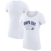 Tampa Bay Lightning G-III 4Her by Carl Banks Women's Super-Slim Fit Lightweight Filigree Logo T-Shirt – White - NHL 200563515