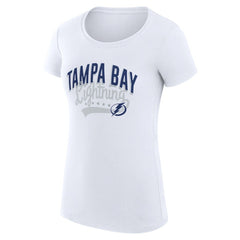 Tampa Bay Lightning G-III 4Her by Carl Banks Women's Super-Slim Fit Lightweight Filigree Logo T-Shirt – White - NHL 200563515