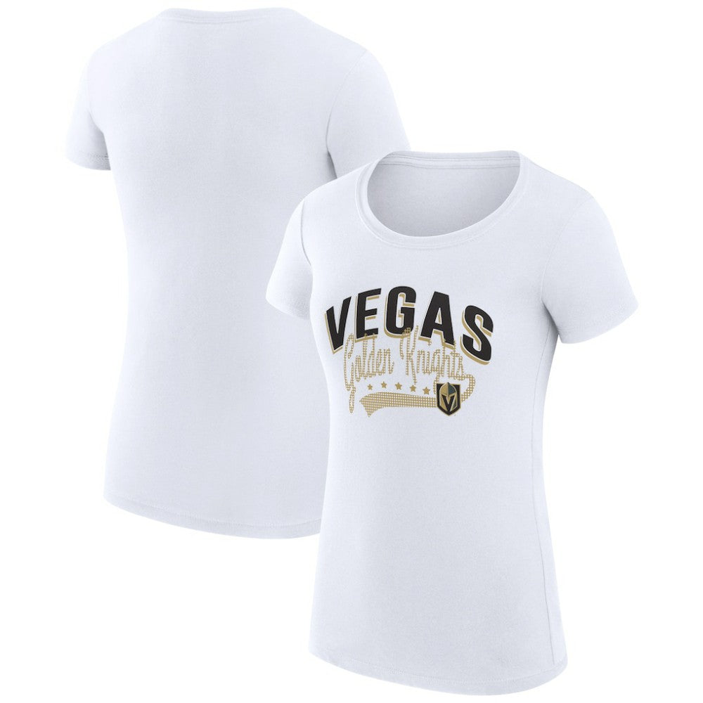Vegas Golden Knights G-III 4Her by Carl Banks Women's Super-Slim Fit Lightweight Filigree Logo T-Shirt - White - NHL 200563518