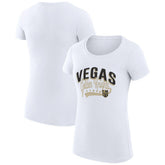 Vegas Golden Knights G-III 4Her by Carl Banks Women's Super-Slim Fit Lightweight Filigree Logo T-Shirt - White - NHL 200563518