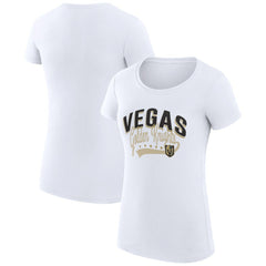 Vegas Golden Knights G-III 4Her by Carl Banks Women's Super-Slim Fit Lightweight Filigree Logo T-Shirt - White - NHL 200563518