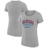 Colorado Avalanche G-III 4Her by Carl Banks Women's Super-Slim Fit Lightweight Filigree Logo T-Shirt – Gray - NHL 200563527