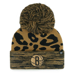 Brooklyn Nets '47 Women's Rosette Cuffed Knit Hat with Pom Leopard | 47 brand Near Me