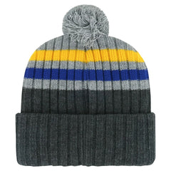 St. Louis Blues '47 Stack Patch Cuffed Knit Hat with Pom - Gray - NHL 200568094