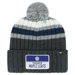 Toronto Maple Leafs '47 Stack Patch Cuffed Knit Hat with Pom - Gray - NHL 200568095