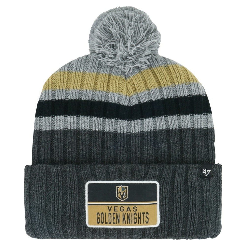 Vegas Golden Knights '47 Stack Patch Cuffed Knit Hat with Pom - Gray - NHL 200568096