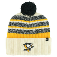 Pittsburgh Penguins '47 Tavern Cuffed Knit Hat with Pom - Cream - NHL 200568111