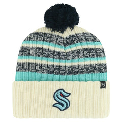 Seattle Kraken '47 Tavern Cuffed Knit Hat with Pom - Cream - NHL 200568112
