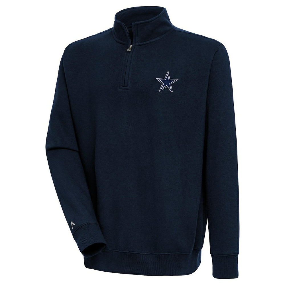 Dallas Cowboys Antigua Victory Quarter-Zip Pullover Top Navy
