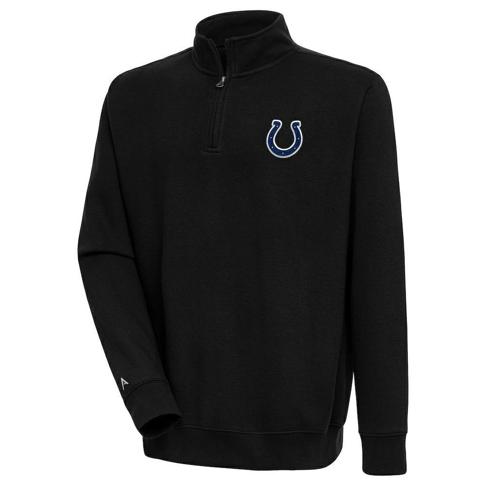 Indianapolis Colts Antigua Victory Quarter-Zip Pullover Top Black